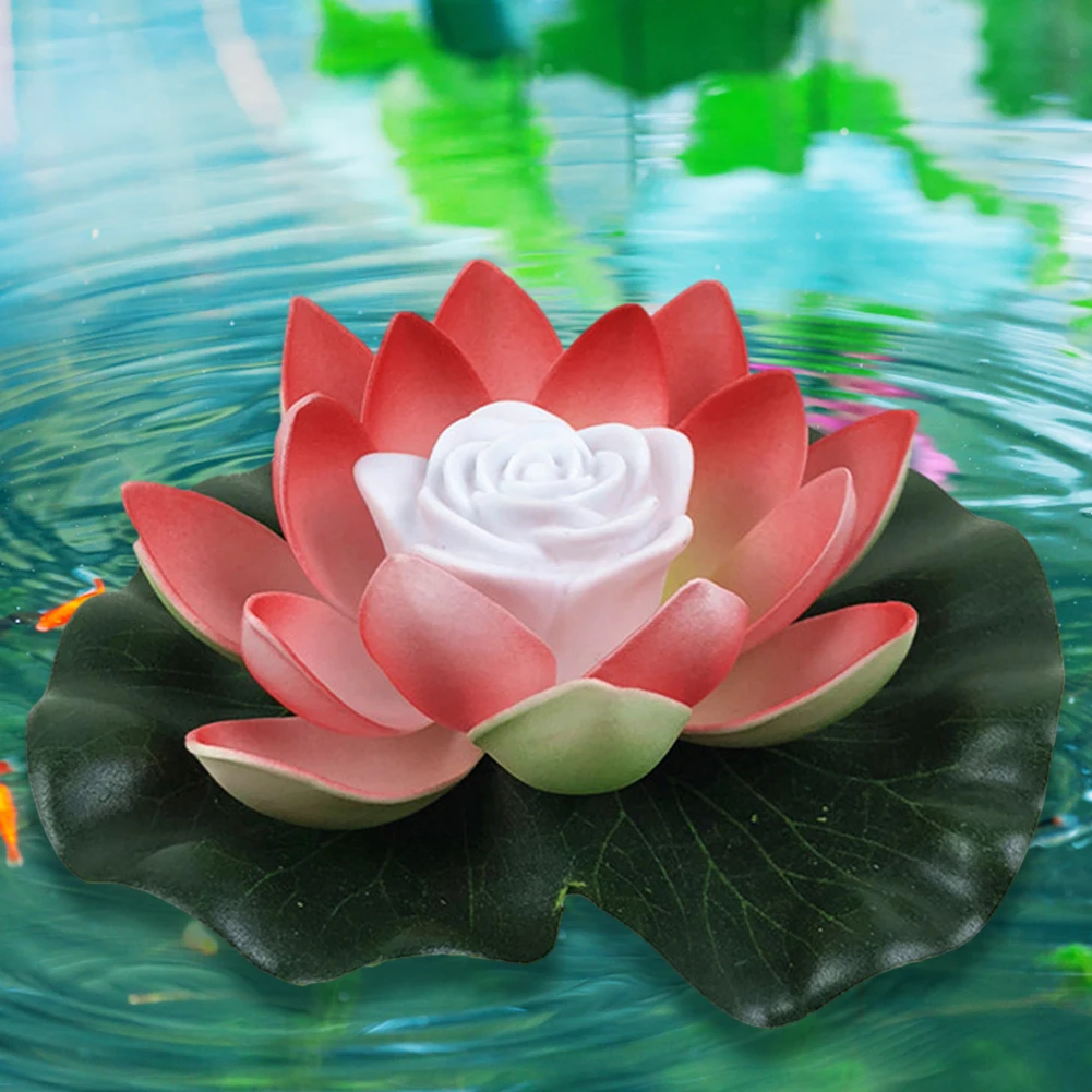 Energy Saving Battery Powered Lamp Night Light LED 18/28cm Artifical Floating Lotus Lotus Garden Pool Pond Fountain Decoration