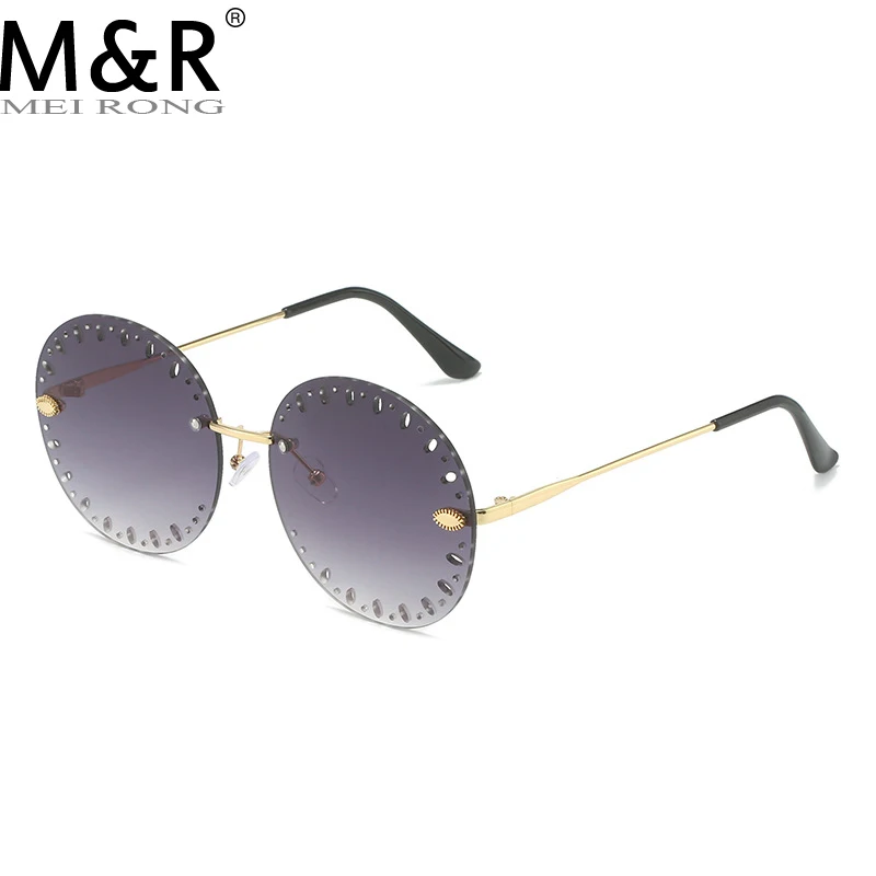 

2023New Vintage Hollow out Round Sunglasses Women Luxury Brand Retro Frameless Shades Eyewear UV400 Gafas De Sol Mujer