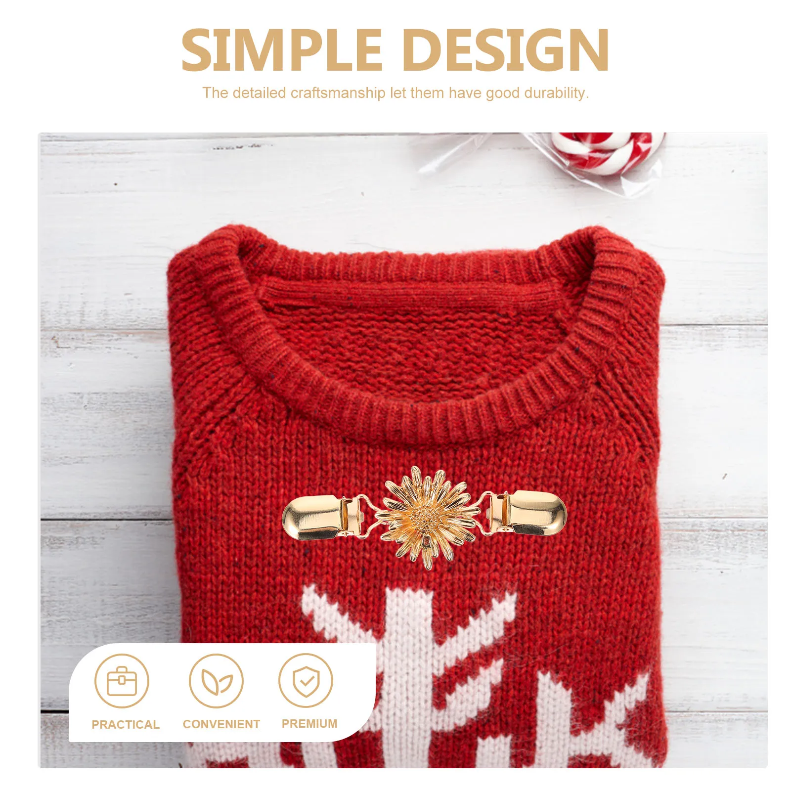 

Sweater Clips Women Cardigan Shawl Clips Flower Design Elegant Durable Fix Scarves Sweaters Dresses Clothes