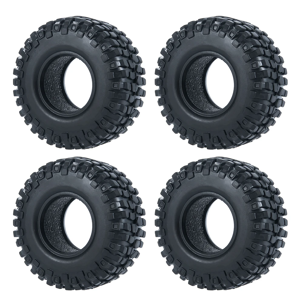 YEAHRUN 4 Stück 1,0 Zoll weiche Gummi-Radreifen 50/54/58/62/64/65 mm für TRX-4M 1/18 Axial SCX24 1/24 RC Crawler Car Upgrade-Teile