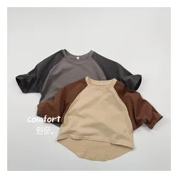 New Autumn Childrens Boys Tops Round Neck Contrasting Raglan Sleeve Kids Boys Shirt Bat Sleeve Long Sleeved Toddler Boy Top