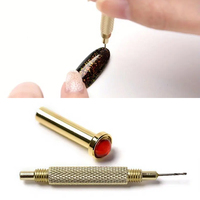 Nail Rivet Piercing Pen Gold Stainless Steel Nail Hand Dangle Drill Hole Maker Perforated Punk Nail Piercing Art Dangle Charms