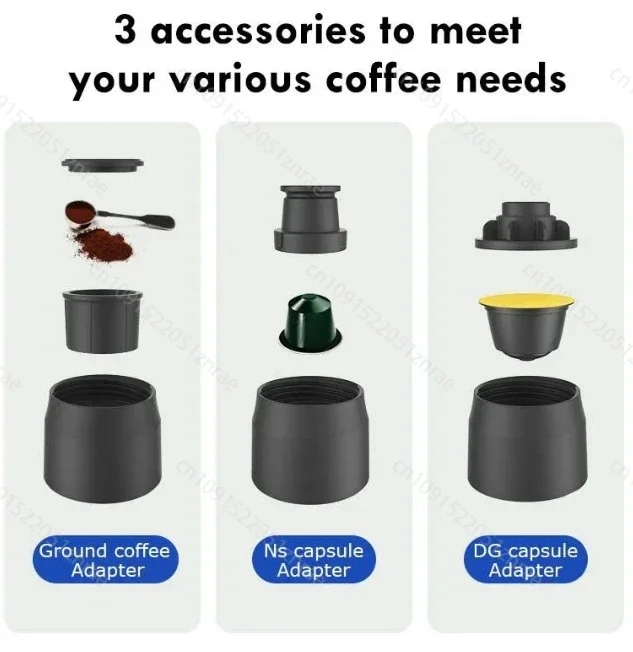 Portable Coffee Maker Espresso Machine Portable for Travel and Picnic Hand Press Capsule Ground Coffee Brewer