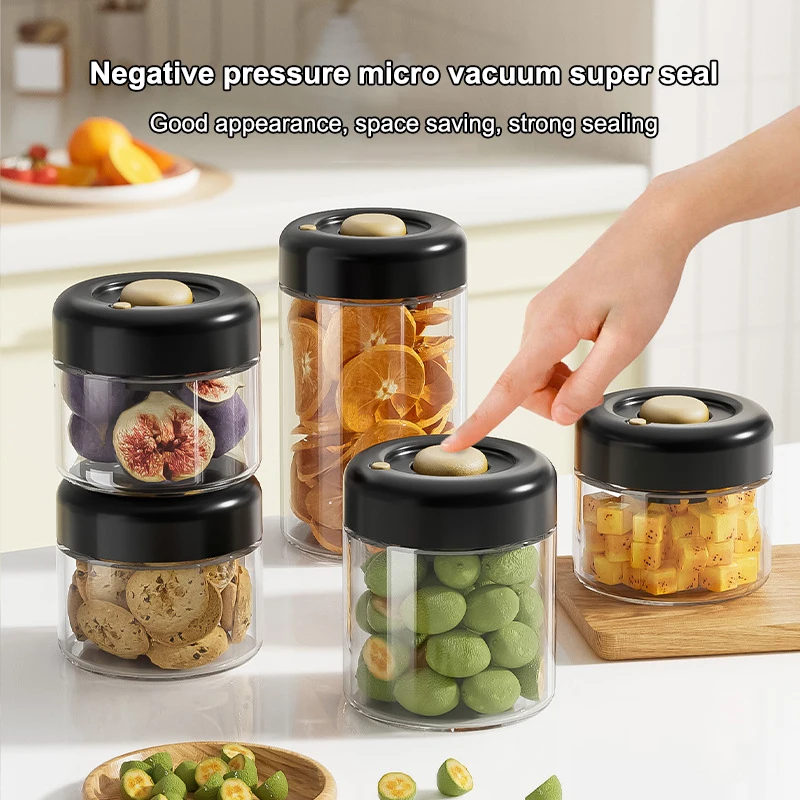 Kaffeebohnen Vakuum Versiegelter Tank Transparentes Glas Lebensmittel Vorratsgläser Haushalt Feuchtigkeitsbeständige Luftabsaugung Luftdichter Behälter