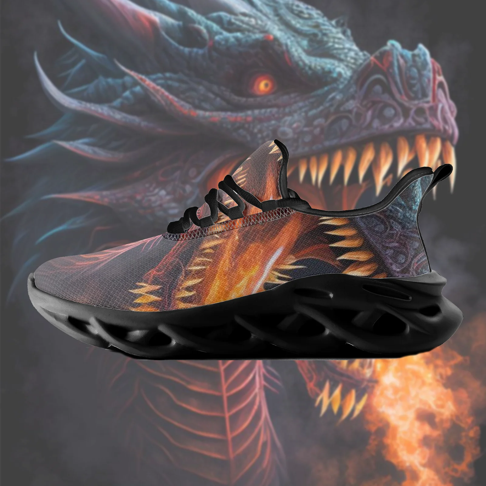 

Dragon Prints Casual Sneakers for Men Women Lightweight Walking Shoes Running Sneaker High Quality Footwear Size EU36-48