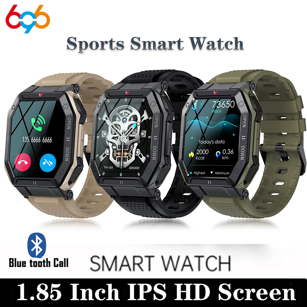 

New 1.85 Inch Women Blue Tooth Call Smart Watches For Men Health Monitor Waterproof Custom Dial Outdoor Sports Smartwatch Sleep