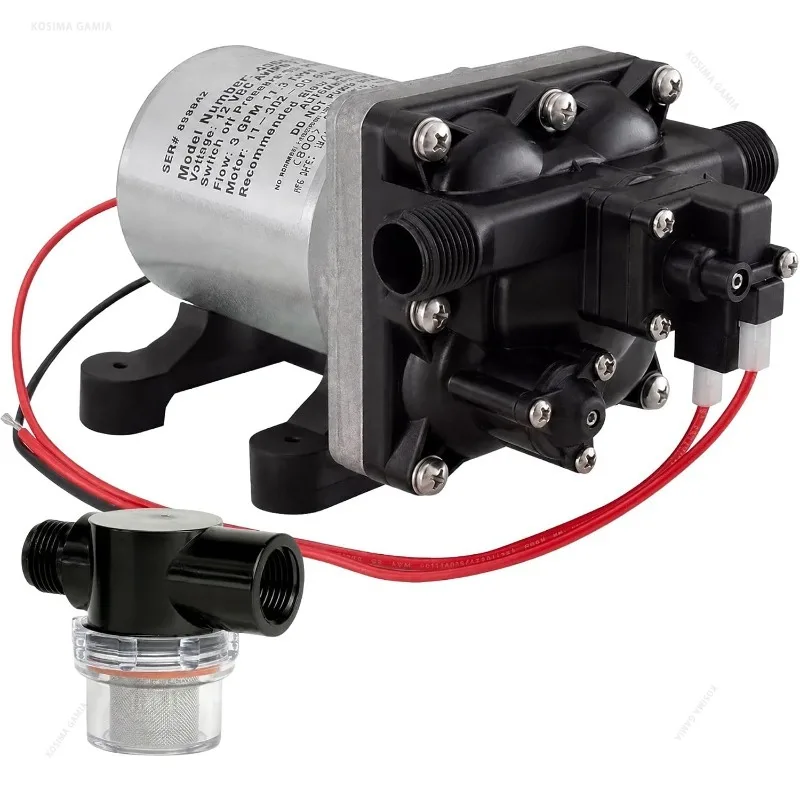 12V RV Water Pump Revolution 4008-101-A65 4008-131-A65 24V 3.0GPM Self Priming with Strainer for Camper Yacht Toilet Motor Parts
