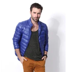 Chaqueta de plumón de pato para hombre, abrigo ultraligero de 7 colores, informal, ligero y cálido, color blanco, 90%, W40