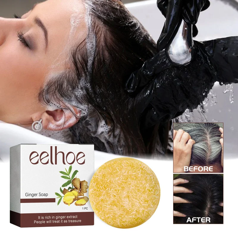 

Hair Nourishing Ginger Soap - Gray Hair Repair Blackening Cleanses Hydrates Strengthens Roots Boosts Volume & Lustrous Look
