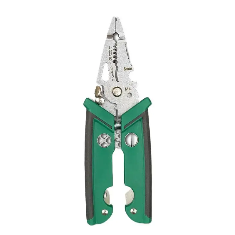 1Pcs For Wire Cutting Wire Stripping Pliers Manual Wire Pressing And Splitting 14 In 1 Multifunctional Electrician Pliers