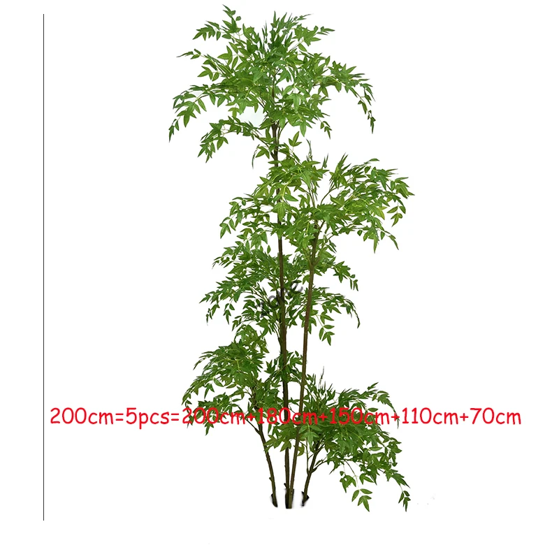 200cm Large Artificial Plants Plastic Nandina Tree Fake Tropical Palm Leaves Bamboo Tree For Home Garden Shop Party Decor