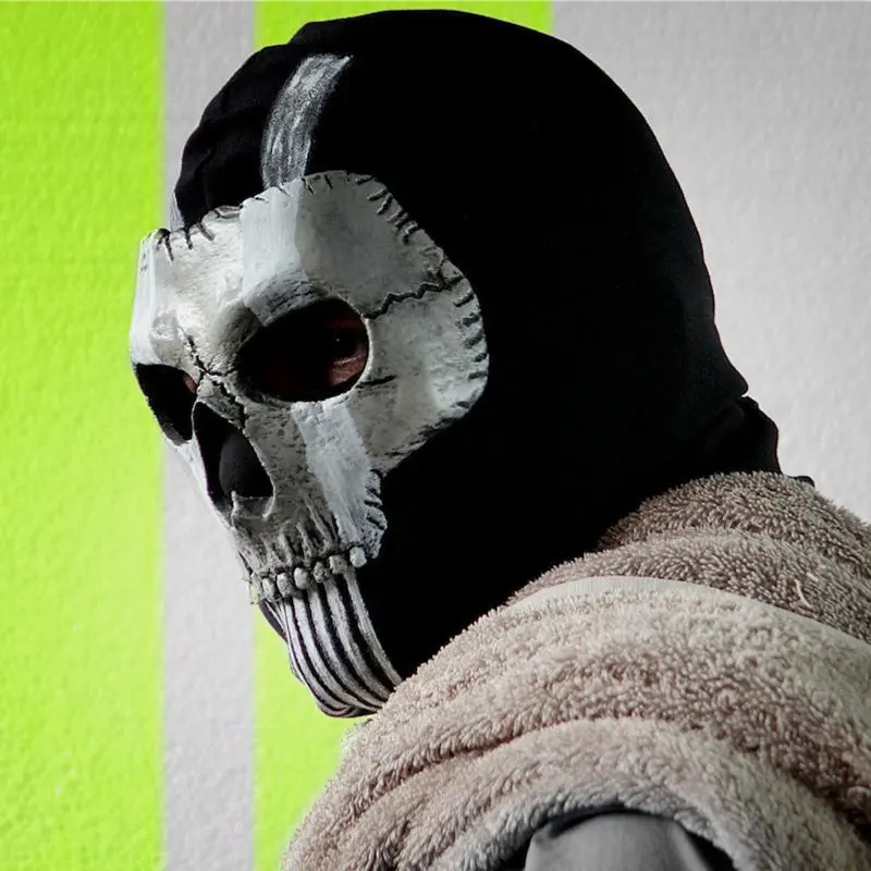 NEW Mask Skull Ghost for Motorcycle Black Cosplay Costume Ghost Face War Game Skeleton Riding Outdoor Headwear Windproof Masks