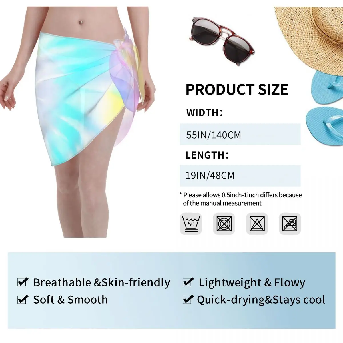 Benutzerdefinierte für Bademode Tie Dye Frauen kurze Sarongs Strand Wrap Frauen Strand Bikini Wrap Sarongs Badeanzug Cover up