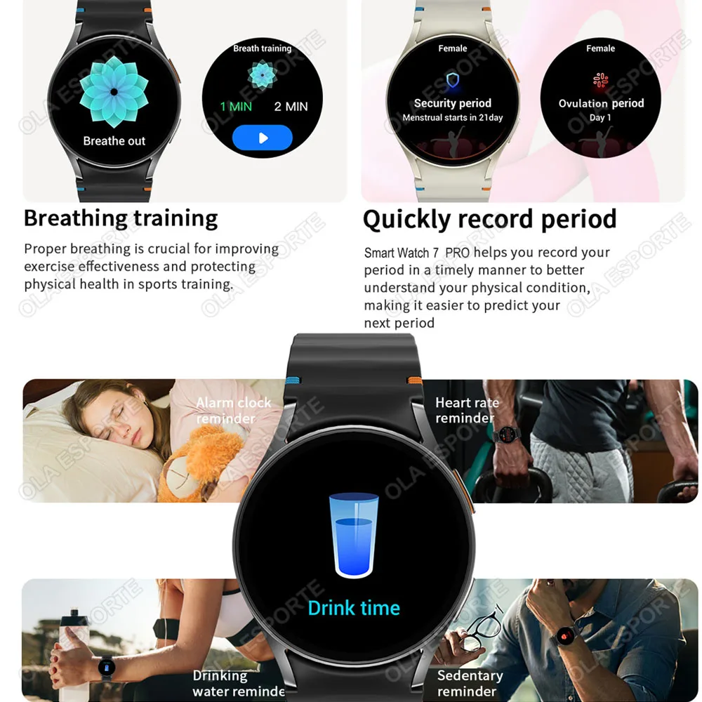2025 New for Samsung Original Premium GPS smartwatch amoled Display bluetooth Call 3ATM Waterproof sports Smart watch Women men