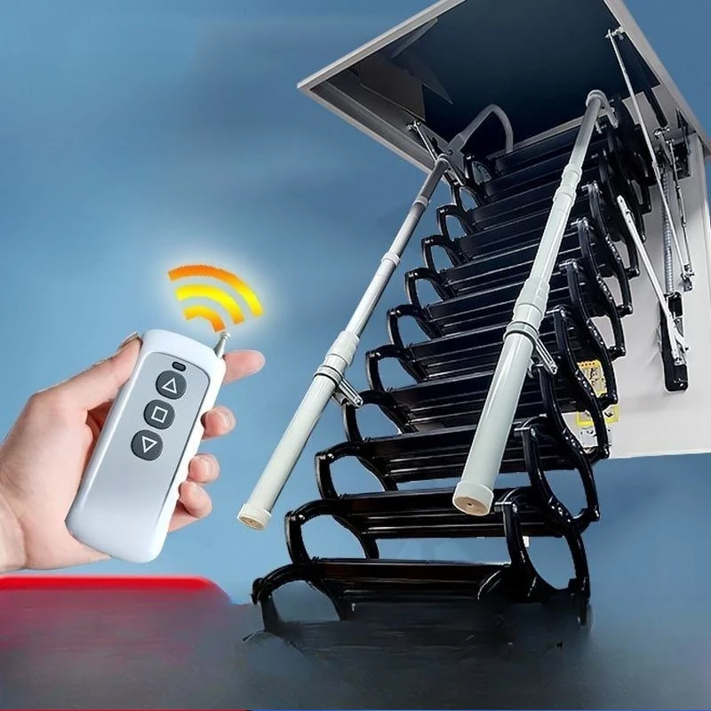 

Electric loft retractable stairs, thickened automatic folding invisible household indoor lift ladder