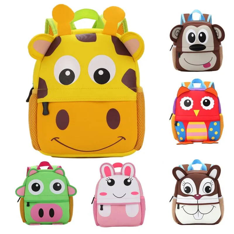 New 3D Children School Bags Kids Backpacks Kindergarten Cartoon Animal Toddle Kids Backpack Fashion Travel Outdoor Bags