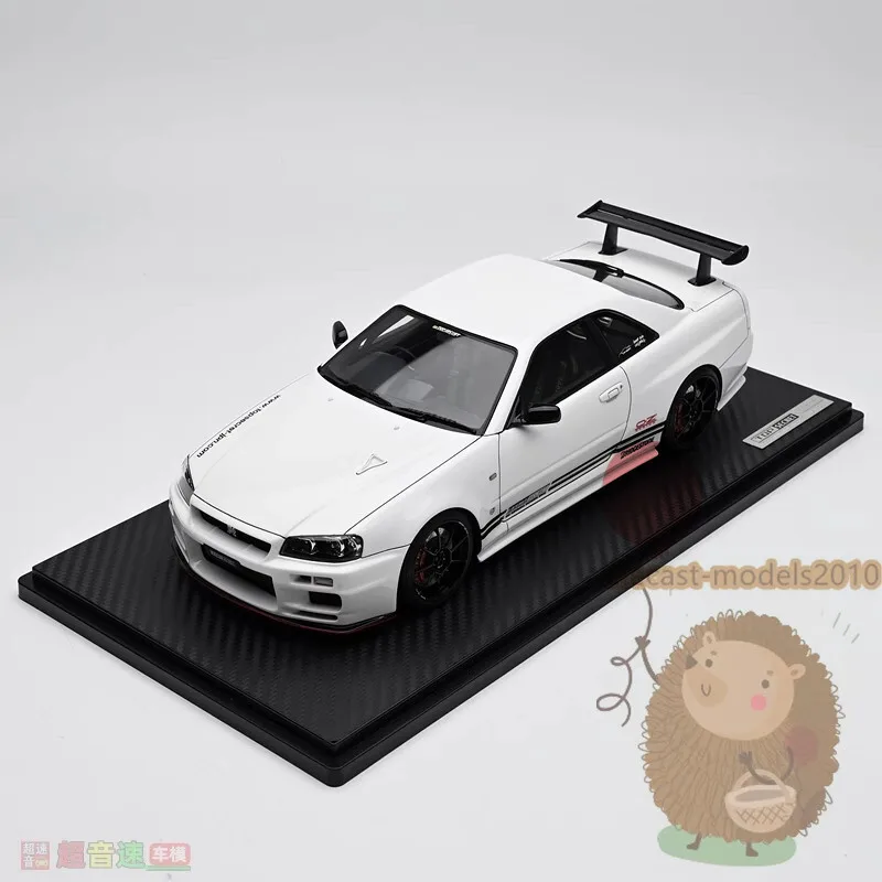 

IG 1:18 TOP SECRET 34GT-R BNR34 Resin Diecast Model Car Birthday Gift Gray/White