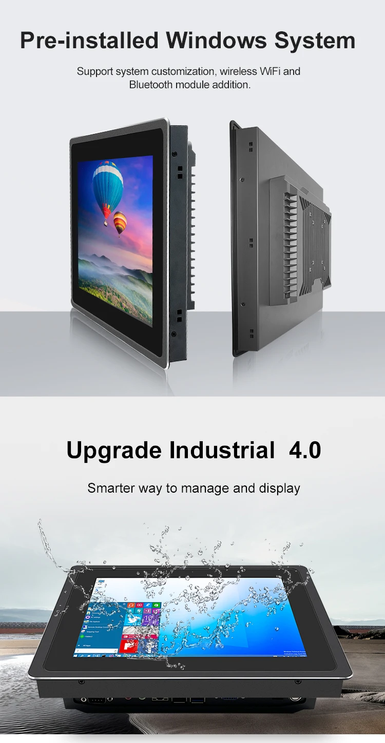 12 بوصة J1900 X86 بدون مروحة لوحة صناعية صغيرة كمبيوتر تعمل باللمس مقاوم للماء الكل في واحد لوحة الكمبيوتر لينكس الكل في واحد اللوحي