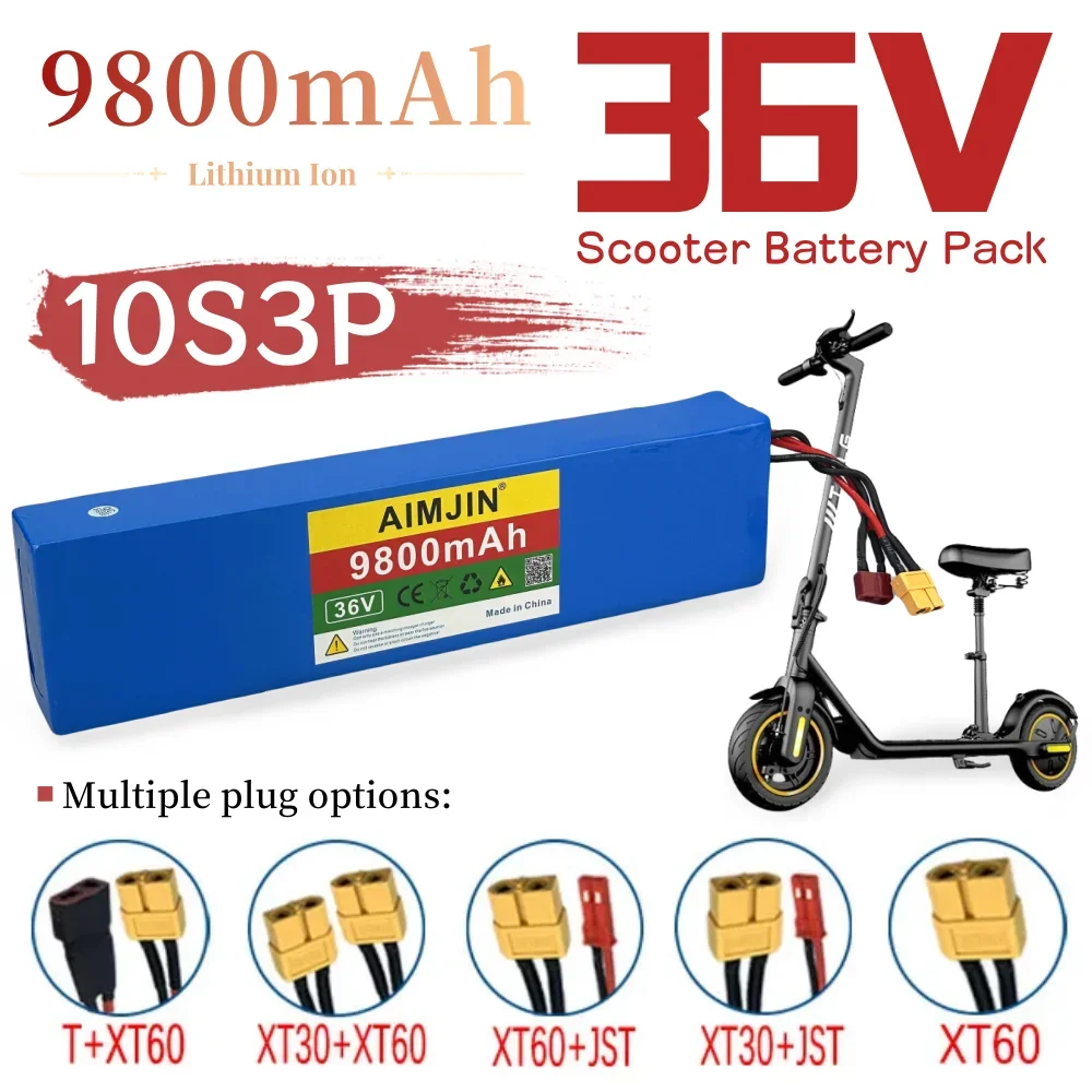 

18650 10S3P 36V 9800mAh Lithium ion Rechargeable Battery Pack Suitable for Kugoo Electric Bicycle Scooter Battery + With Charger