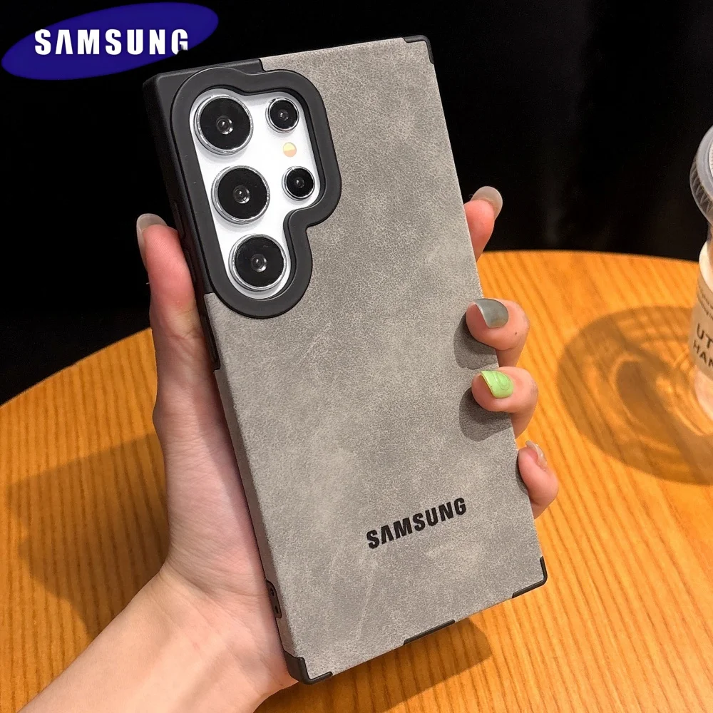 

Luxury Suede Leather Pattern for Magsafe Case Samsung S25 S24 S23 S22 Ultra Plus Magnetic Four-Corner Drop-Proof Protection Case