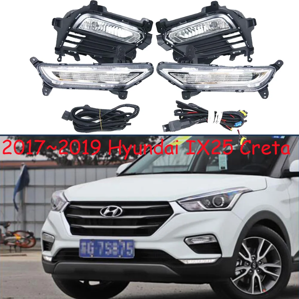 

2017~2019y car bumper headlamp for Creta IX25 daytime light car accessories LED DRL headlight for Creta IX25 fog light