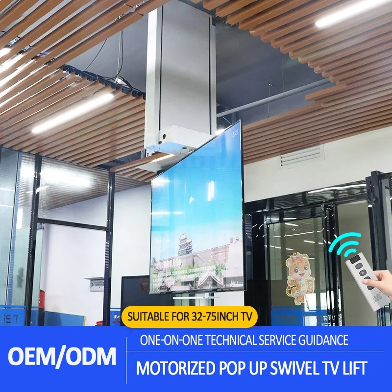 Smart home hidden ceiling electric retractable height adjustable electric lifting TV cabinet lifting mechanism