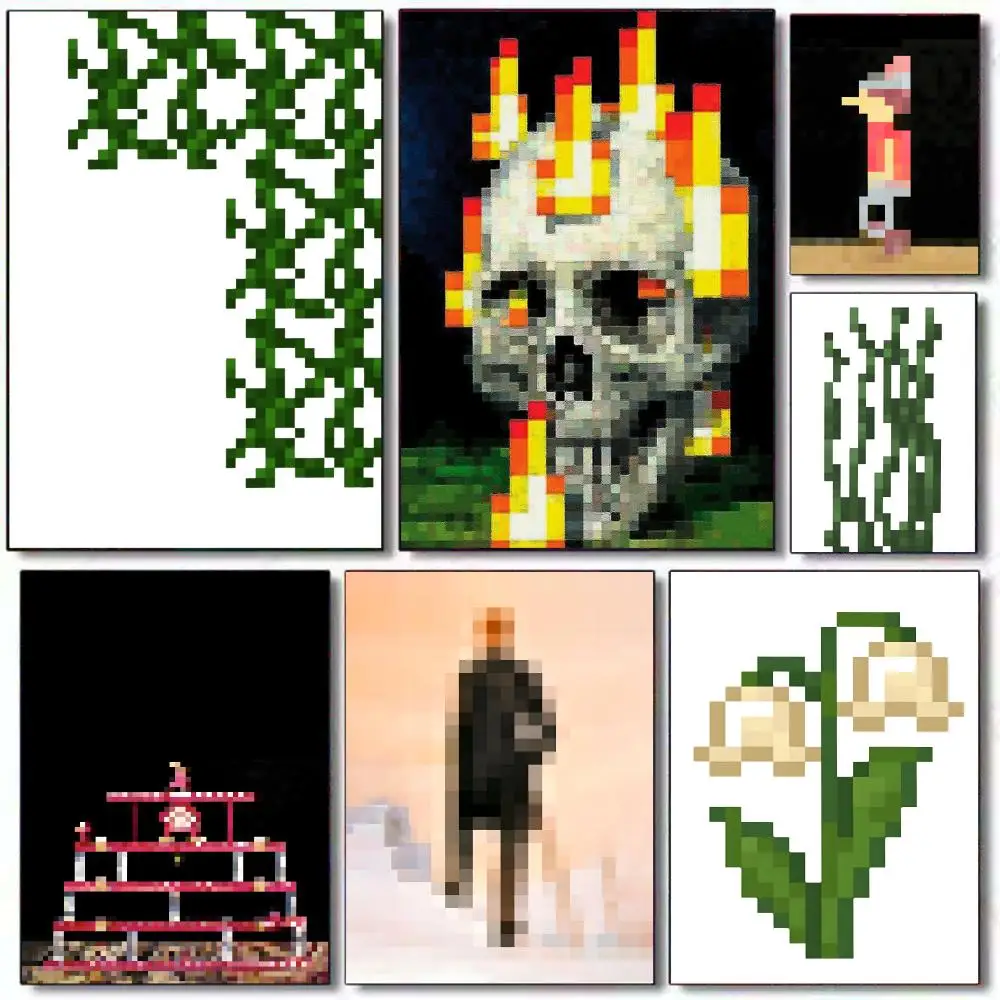 

Pixel Art Poster HD Art Mural Wallart Waterproof Vintage Print Decor for Home Decoration DIY Durable