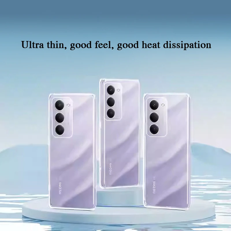 

Мягкие прозрачные силиконовые чехлы для мобильных телефонов Redmi 15 Redmi15 4G 5G, ультратонкие 360-градусные защитные прозрачные задние крышки из ТПУ