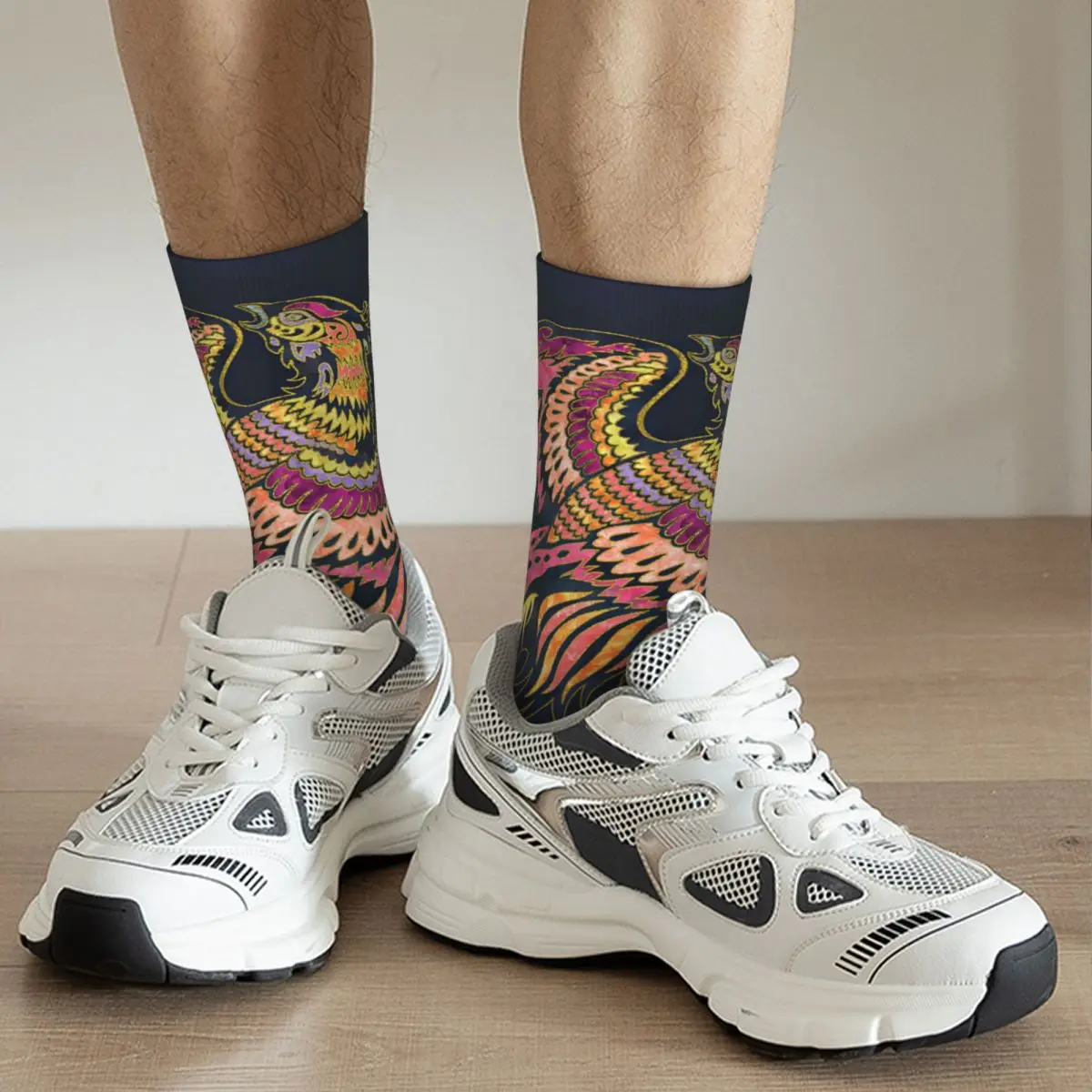 

Phoenix Bird Watercolor And Gold Adult Socks Unisex socks,men Socks women Socks