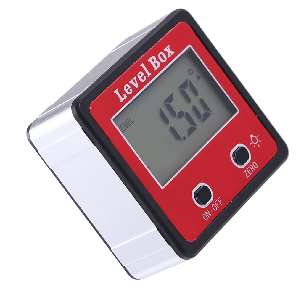 Horizontaler Winkelmesser, Messwerkzeuge, digitaler Winkelmesser, Neigungsmesser, elektronische Wasserwaage, Magnetfuß, Messwerkzeuge, Rot – Detail 2