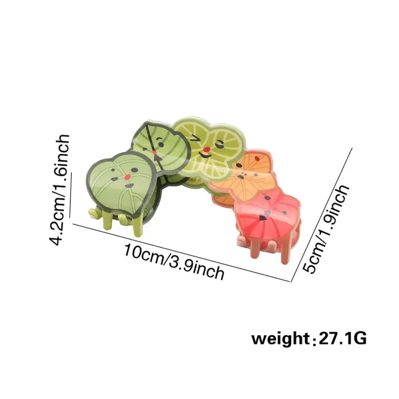 1개 단위 나뭇잎 스플라이싱 컬러 헤어핀 신상 귀여운 대형 아크릴 헤어 클립 여성용 샤크 클립 원 워드 앞머리 클립 헤어 액세서리