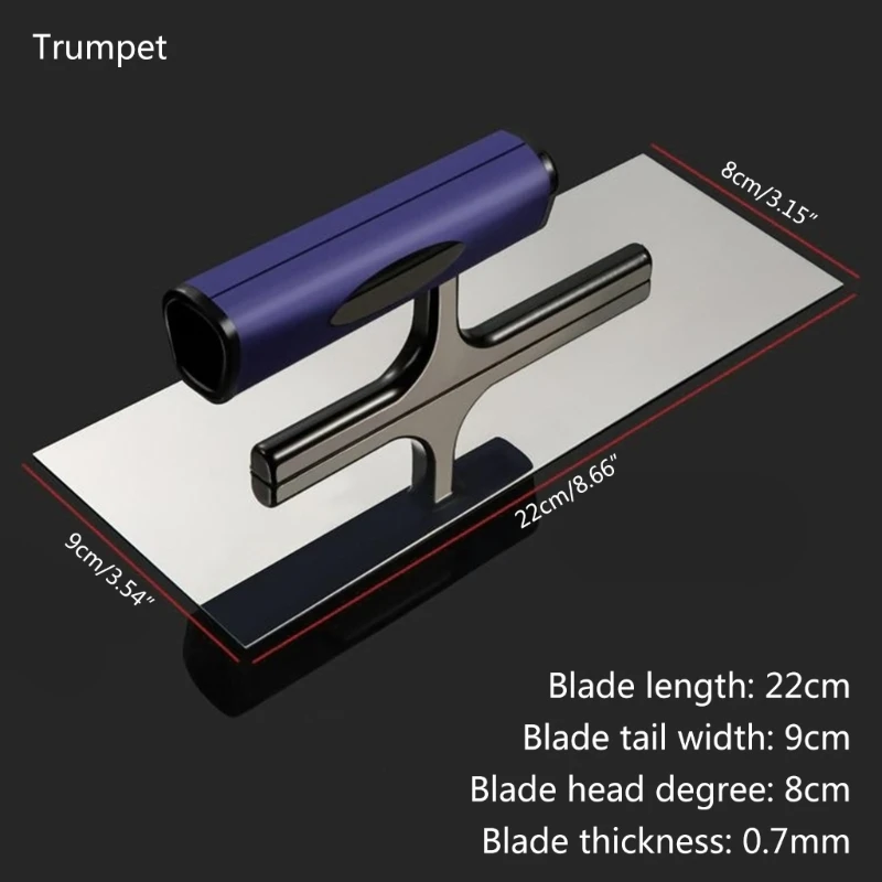 M17D Professionele Gips Troffel Stukadoors Skimming Troffel Strooier Roestvrij Tegel Vloeren Muur Beton Schrapen Tool