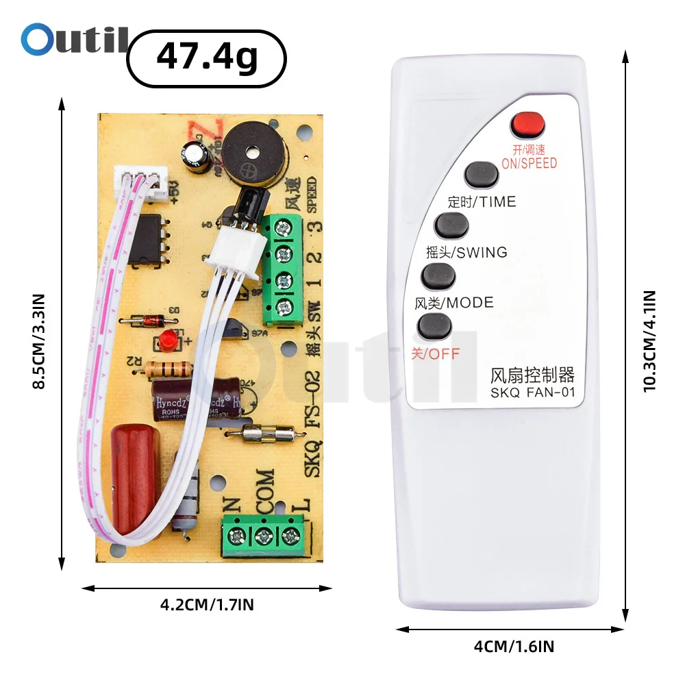 110V-240V Universal Fan Remote Control Modified Board Circuit Board 4 way Electric Fan Universal Computer Board Control Board