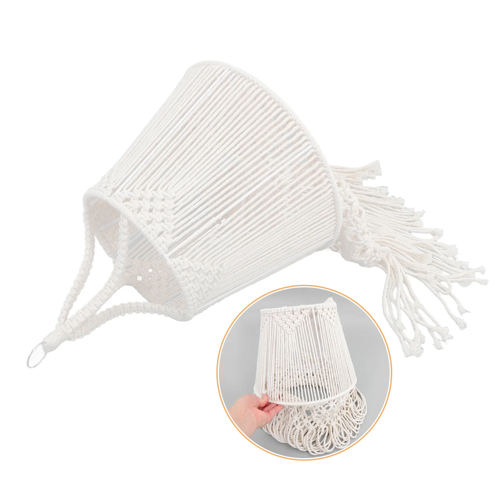 

Bedroom Pendant Light Macrame Lamp Shade Hand Woven Bohemian Boho Woven Lampshade Ceiling Lamp Replacement Home Accessories