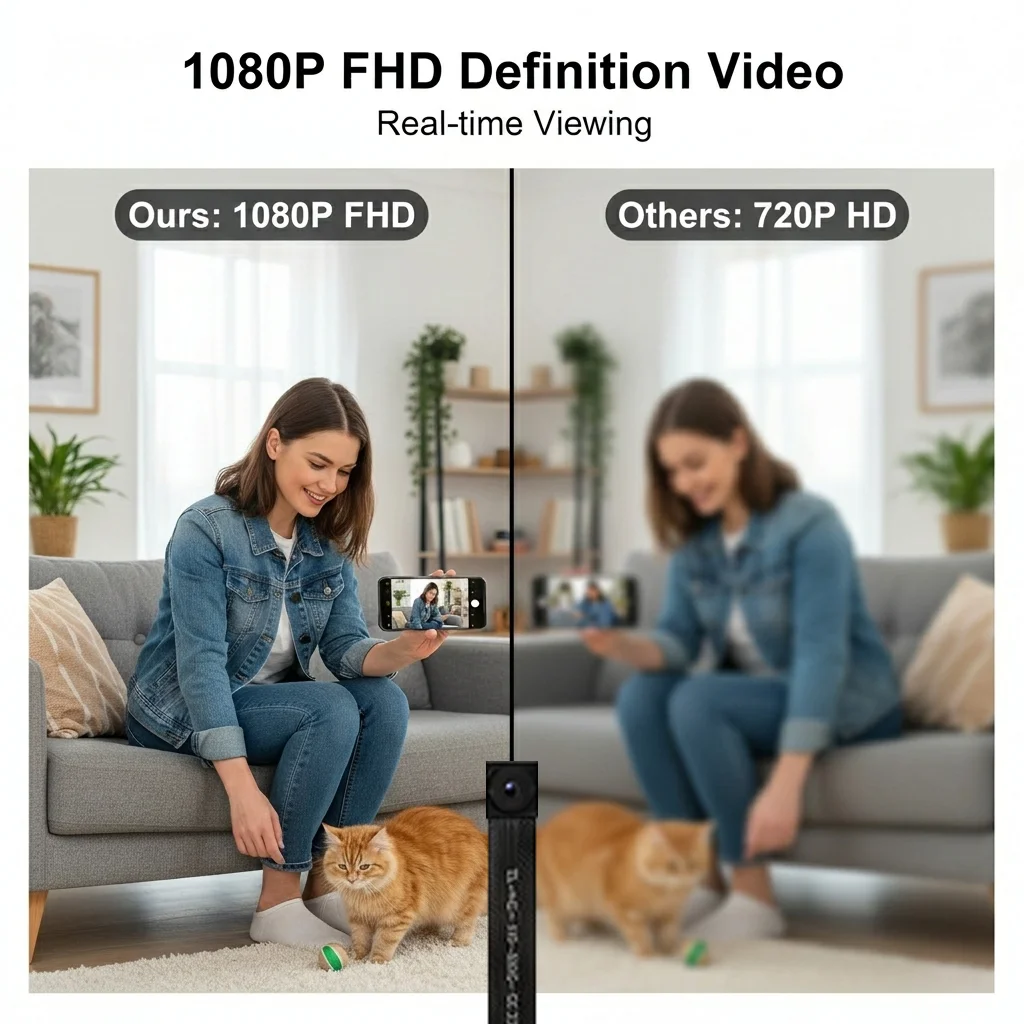 HD WiFi Mini Camera DIY Module Home Office Security Nanny Cam Alarm Remote Viewing, Miniature Camera with Motion Detection, App view 6