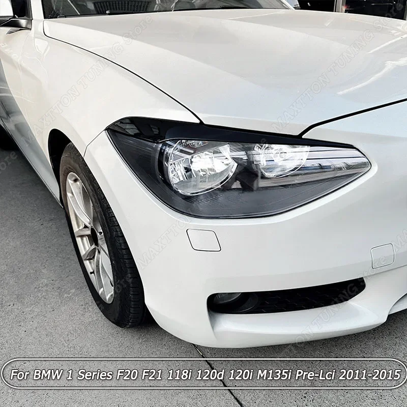 

Наклейки на передние фары, веки, брови для BMW 1 серии F20 F21 118i 120d 120i M135i Pre-Lci 2011-2015, глянцевый черный ABS