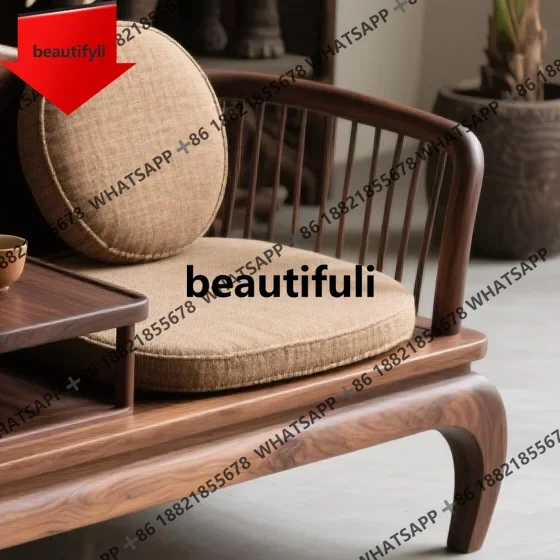 

Q181 Zen Style White Ash Wood Sofa Custom Song Dynasty Aesthetics High-end North American Black Walnut Living Room Furniture ll