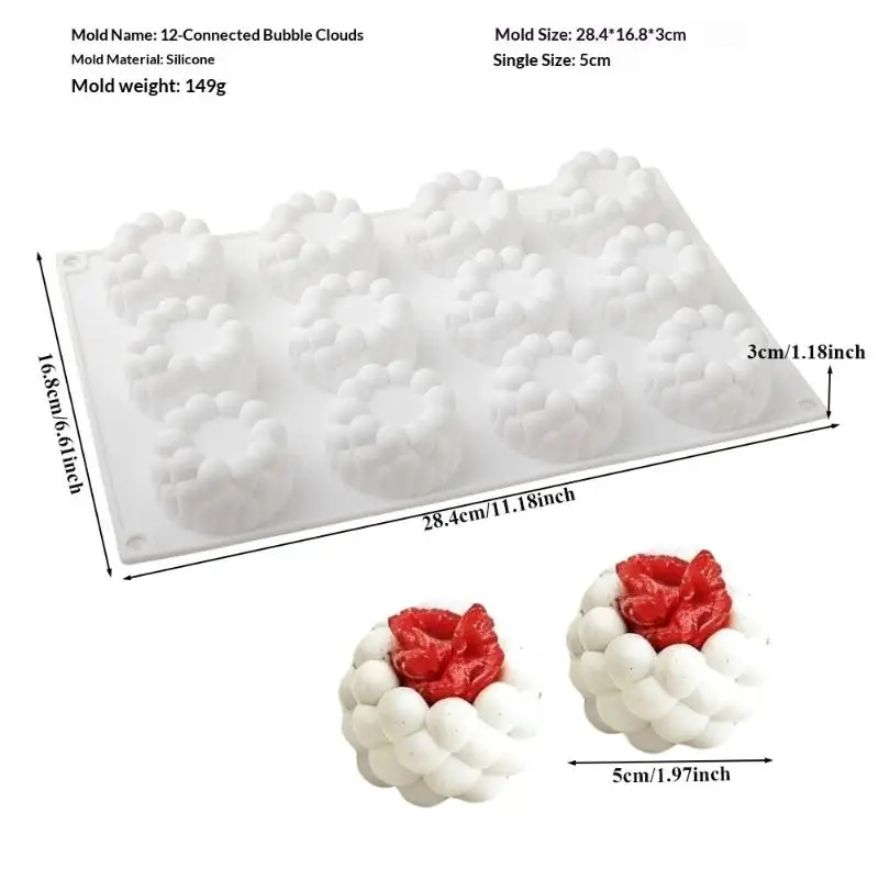 Bubble Cloud Shaped Silicone Mold For Mousse Cake Chocolate Pudding Desserts French Pastry Baking Mold