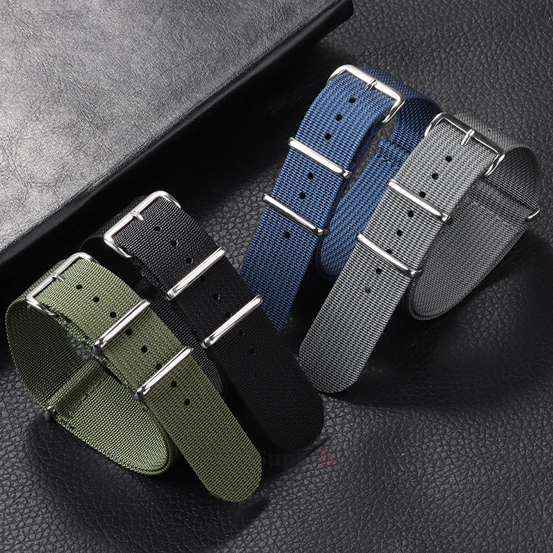 Premium Quality Ribbed Strap For Ballistic Fabric Watch straps Replacement Watchband 20mm 22mm Nylon Watch Band Accessories