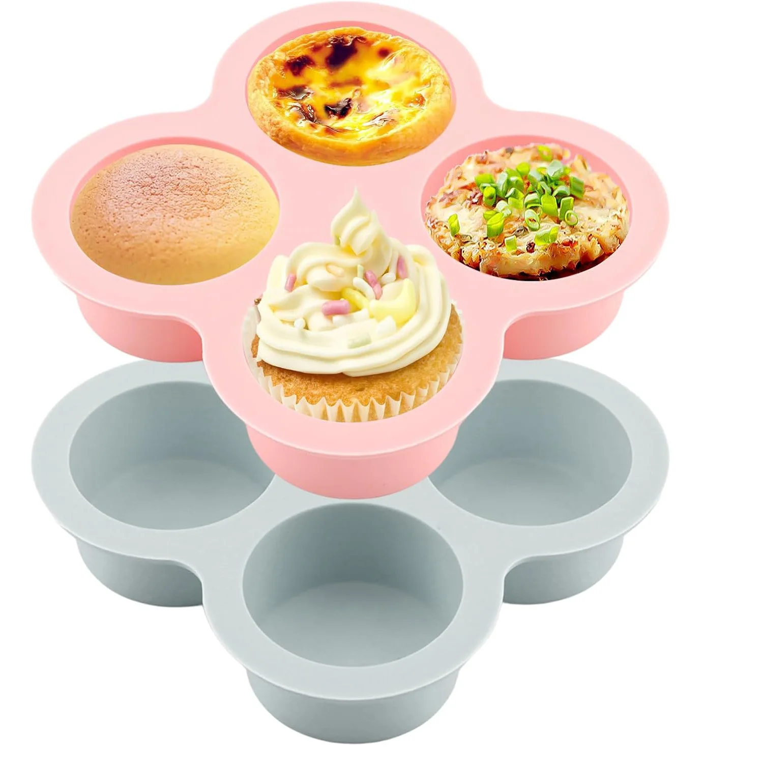 Reusable 4 Cavity Silicone Air Fryer Egg Mold Non-Stick Cupcake Molds  Air Fryer Toaster Oven Air Fryer Accessories Baking Tools