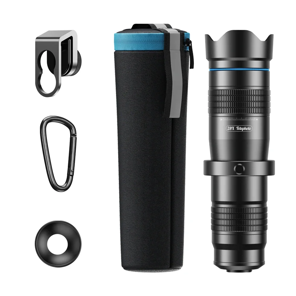 

Pro HD 28X Metal Telescope Lens Phone Camera Lense Monocular With Mini Selfie Tripod For IPhone 78 Xiaomi All Smartphone