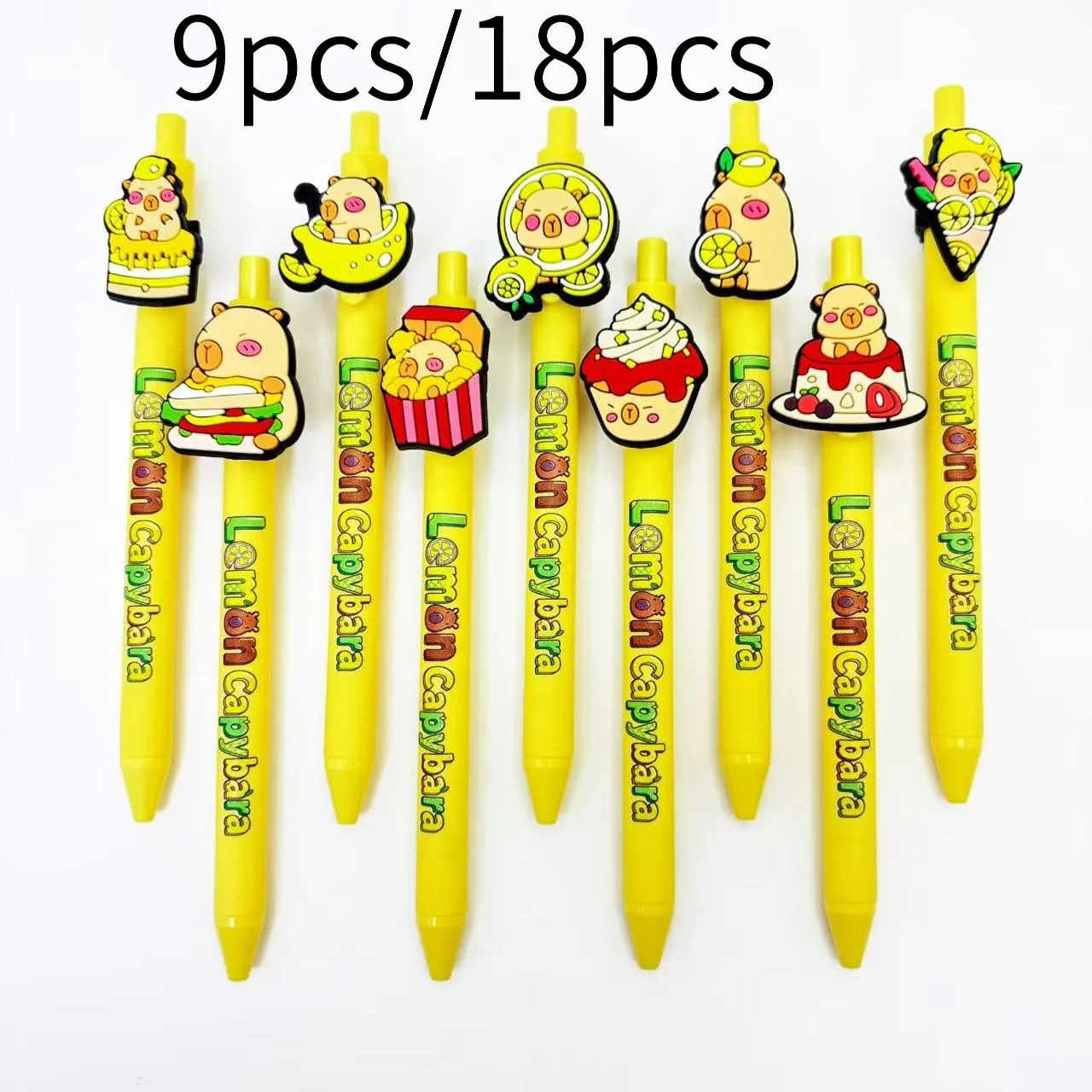 

9 шт./18 шт. шариковые ручки с тематикой капибары, шариковые ручки серии Food Capybara, подарочные ручки для студентов