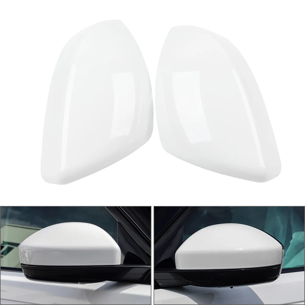 Side Mirror Cap Exterior Mirrors Rearview Mirror Cover 1 Pair For Jaguar E-Pace 2017 Onward ABS Left & Right White