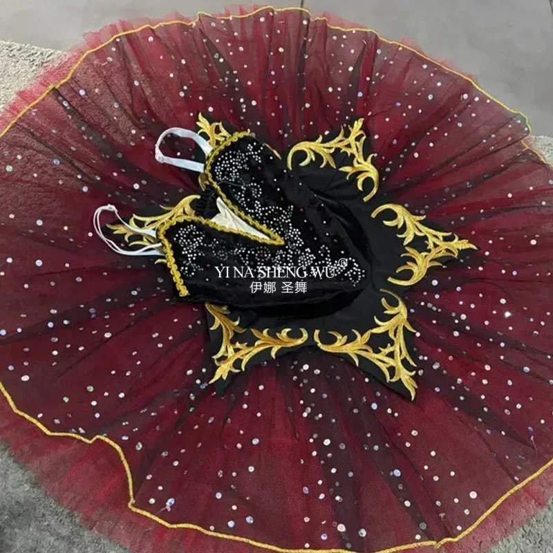 Girl Black Red Professional La Esmeralda Ballet Tutu Dress Children's Women's Ballet Party Costume