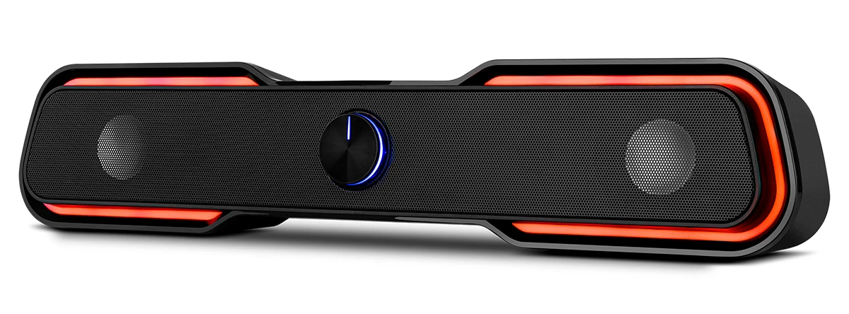 OZON einzigen sound bar-lautsprecher Pc Gaming - 6W RMS, tragbare, Bluetooth, USB, jack 3.5, touch, RGB, Schwarz