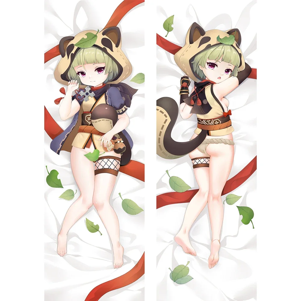 Anime Genshin Impact Sayu Mujina Ninja Cosplay Dakimakura Hugging Body Pillow Case Cover Home Bedding Pillowcase Peach