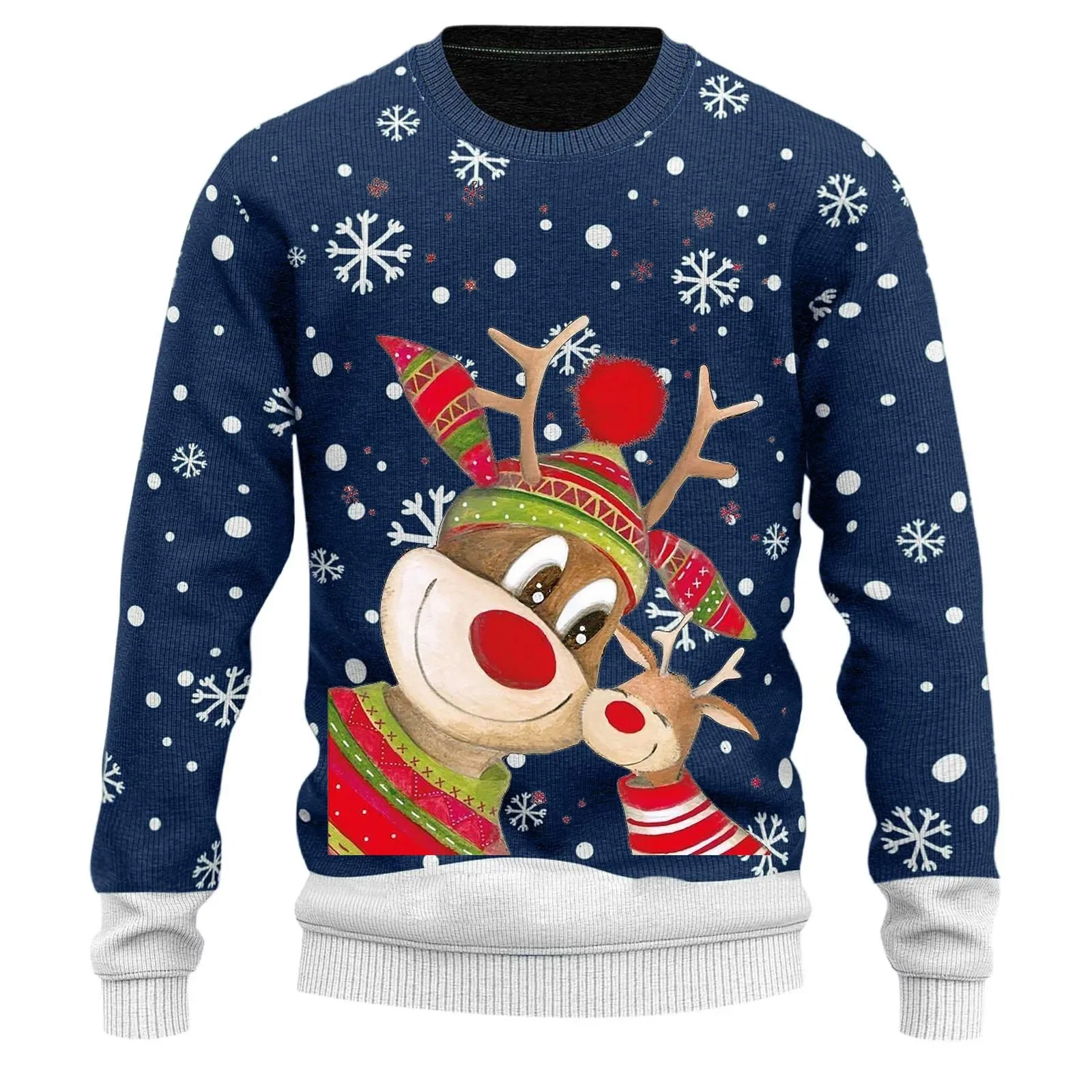 

2025 Fashion Personality Santa Claus Ugly Christmas Men's Sweater Christmas Round Neck Hoodie Men's and Women's Sportswear
