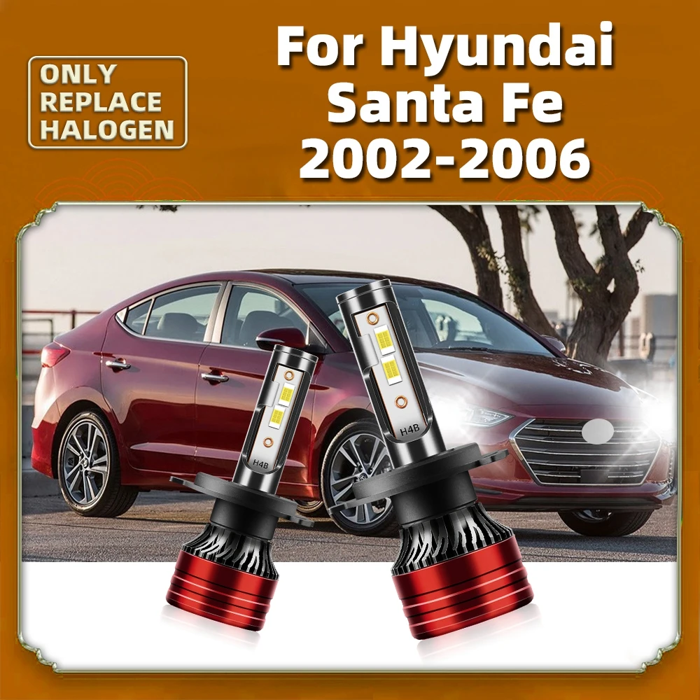 

2PCS H4 Led Headlight Turbo Fan Bulbs 12V For Hyundai Santa Fe 2002 2003 2004 2005 2006 Replace Car CSP 120W 16000Lm Auto Lamps