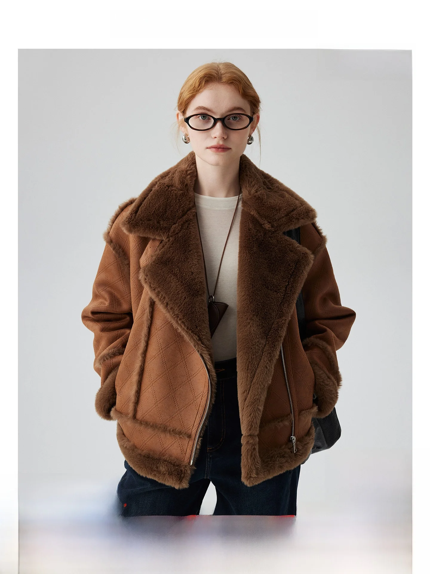 

Ele ort Coat Jaet Women's Biker Sle Fur Leather Vest Lapel Golden Mink Velvet Inner Zipper Closure Busin Commute