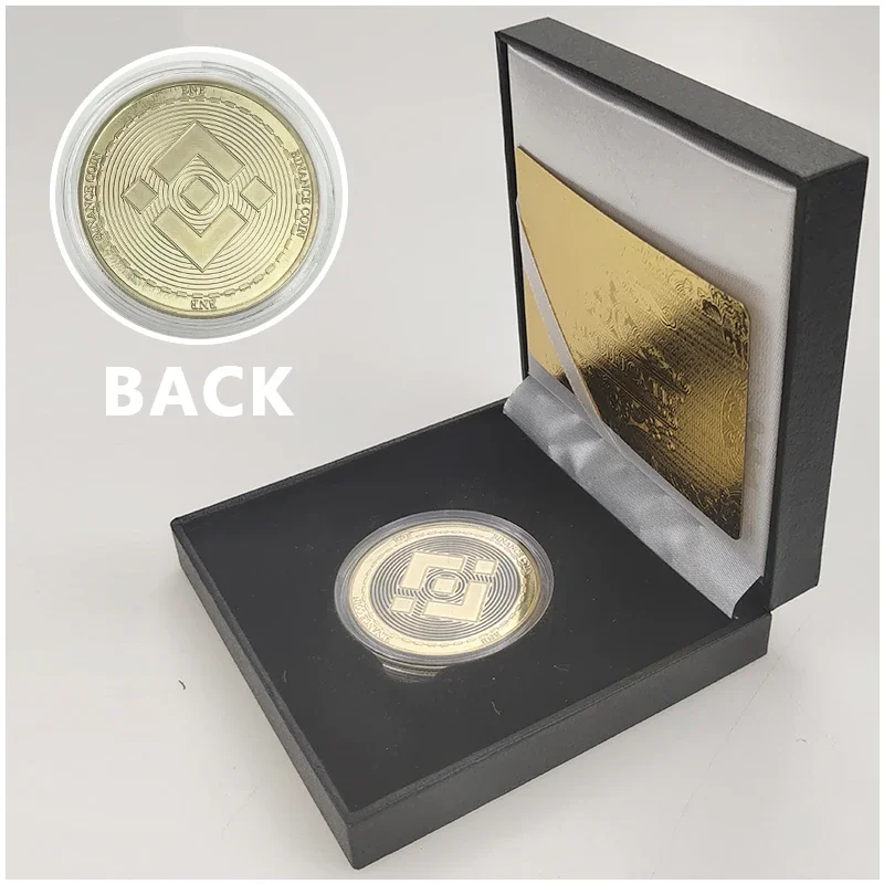 1pcs Ada Ripple BNB DogeCoin TRX Lumen Ada  Dogecoin Cardano Crypto Bitcoin Litecoin Cryptocurrency Metal Coin with Black Box